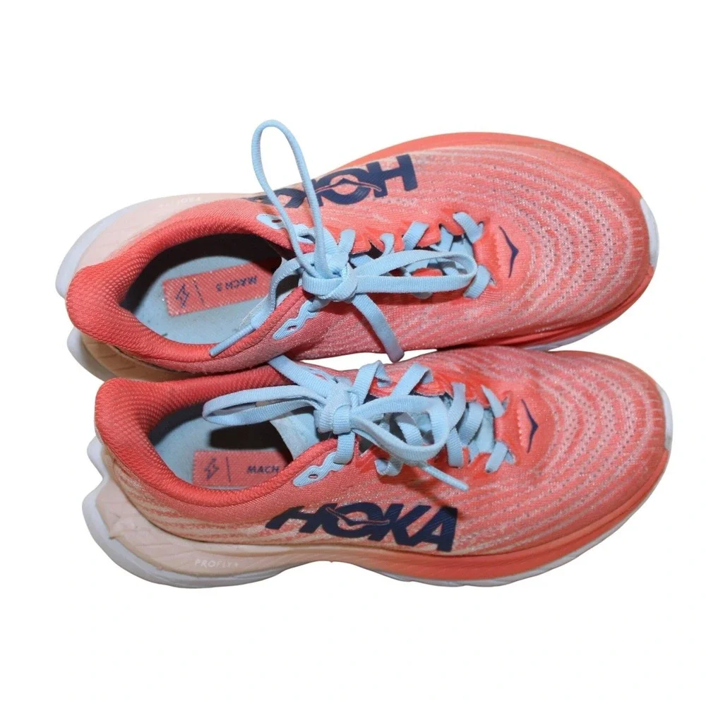 Hoka Mach 5 Running Shoes Womens Size 5 Coral Blue Good Performance Sneakers